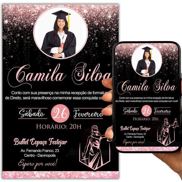 Convite Digital Formatura Rose