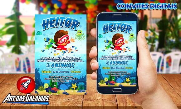 Convite Digital Fundo do Mar MOD01