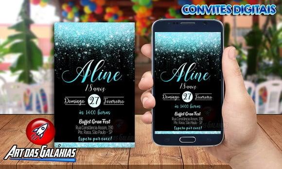 Convite Digital Glitter