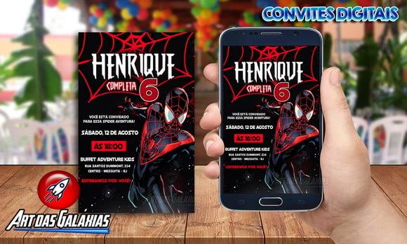 Convite Digital Homem Aranha Miles Morales