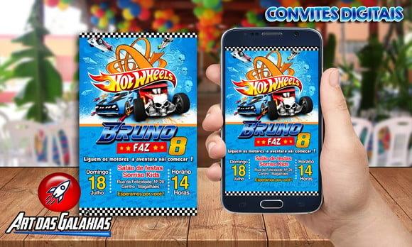 Convite Digital Hot Wheels MOD01