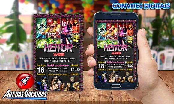 Convite Digital Jojo's Bizarre Adventure MOD1