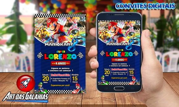 Convite Digital Mario Kart