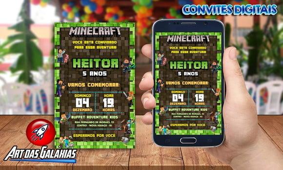 Convite Digital Minecraft