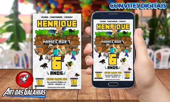 Convite Digital Minecraft