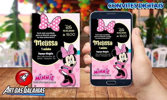 Convite Digital Minnie Rosa