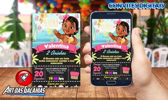 Convite Digital Moana Baby MOD01