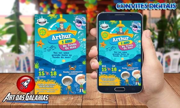 Convite Digital Mundo Bita Fundo Do Mar