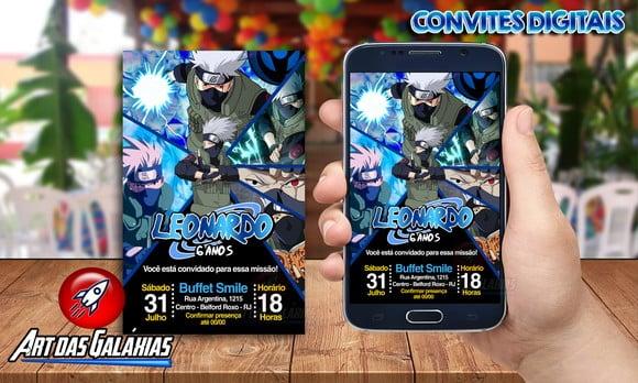 Convite Digital Naruto - Kakashi
