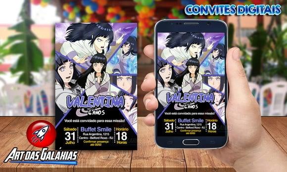 Convite Digital Naruto - Hinata