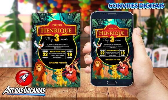 Convite Digital o Rei Leão