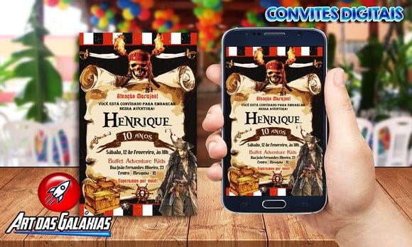 Convite Digital Piratas do Caribe