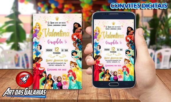 Convite Digital Princesas Disney