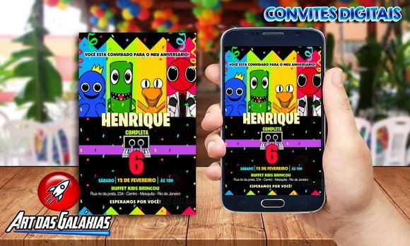 Convite Digital Rainbow Friends
