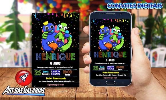Convite Digital Rainbow Friends