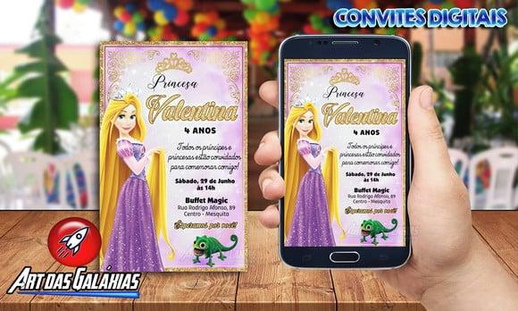 Convite Digital Rapunzel - Enrolados