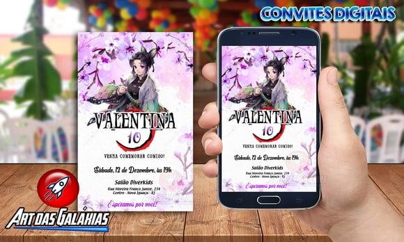 Convite Digital Shinobu Demon Slayer