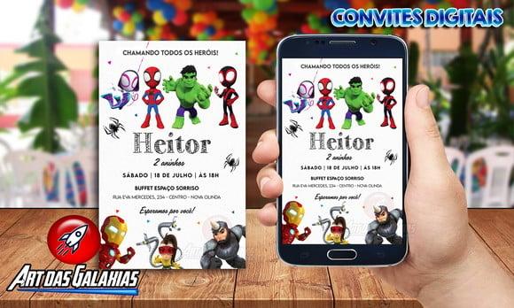 Convite Digital Spidey e Seus Amigos Espetaculares