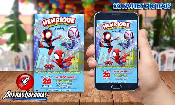 Convite Digital Spidey e seus amigos espetaculares