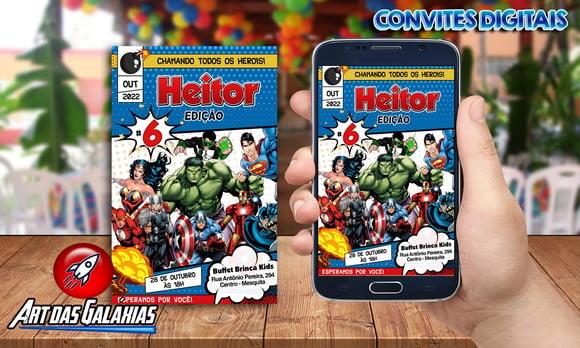 Convite Digital Super Heróis