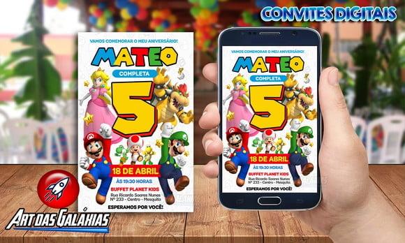 Convite Digital Super Mario