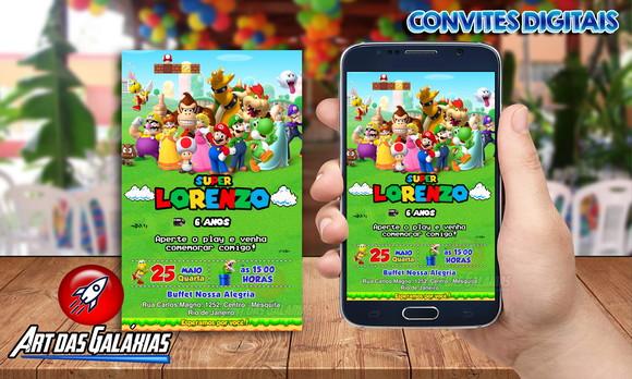 Convite Digital Super Mario
