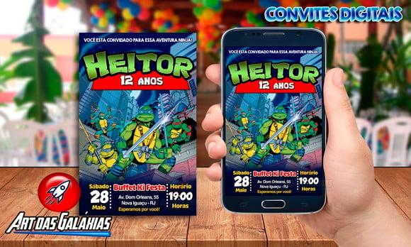 Convite Digital Tartarugas Ninjas