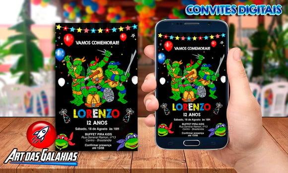 Convite Digital Tartarugas Ninjas