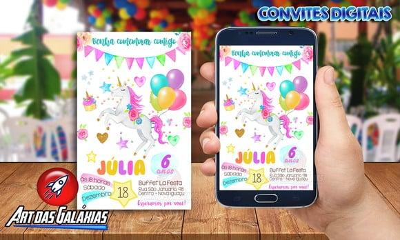Convite Digital Unicórnio - MOD3