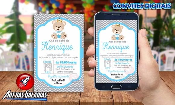 Convite Digital Ursinho Príncipe