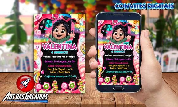 Convite Digital Vanellope - Detona Ralph Mod1
