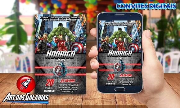 Convite Digital Vingadores Mod05