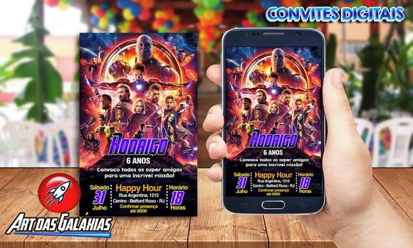 Convite Digital Vingadores MOD01