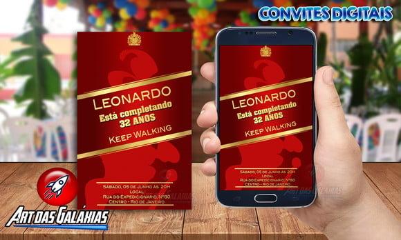 Convite Digital Whisky - Red Label - MOD1