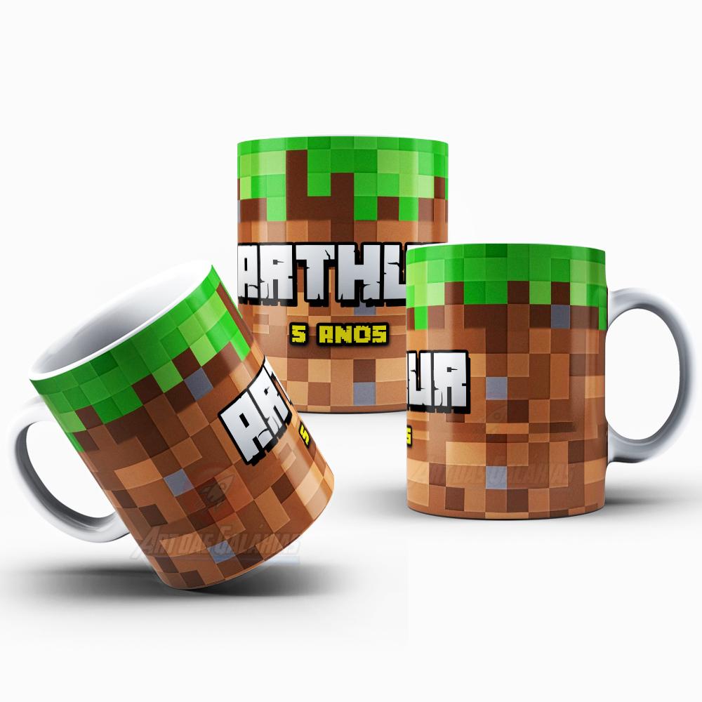 Caneca Minecraft Polímero Personalizada