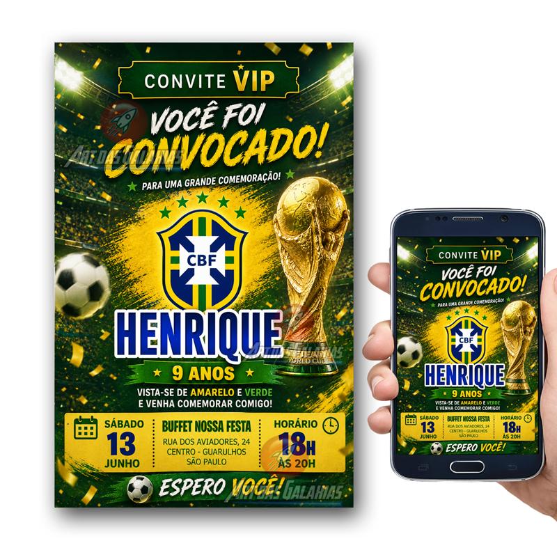 Convite Digital Seleção Brasileira Copa do Mundo
