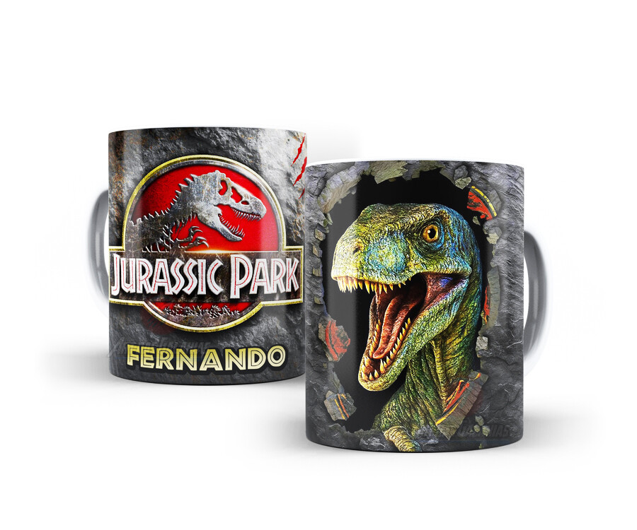 Caneca Jurassic Park World Dinossauros Polímero Personalizada