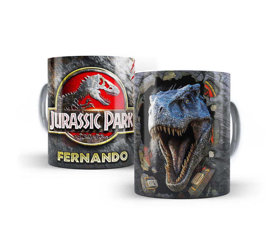 Caneca Jurassic Park World Dinossauros Polímero Personalizada