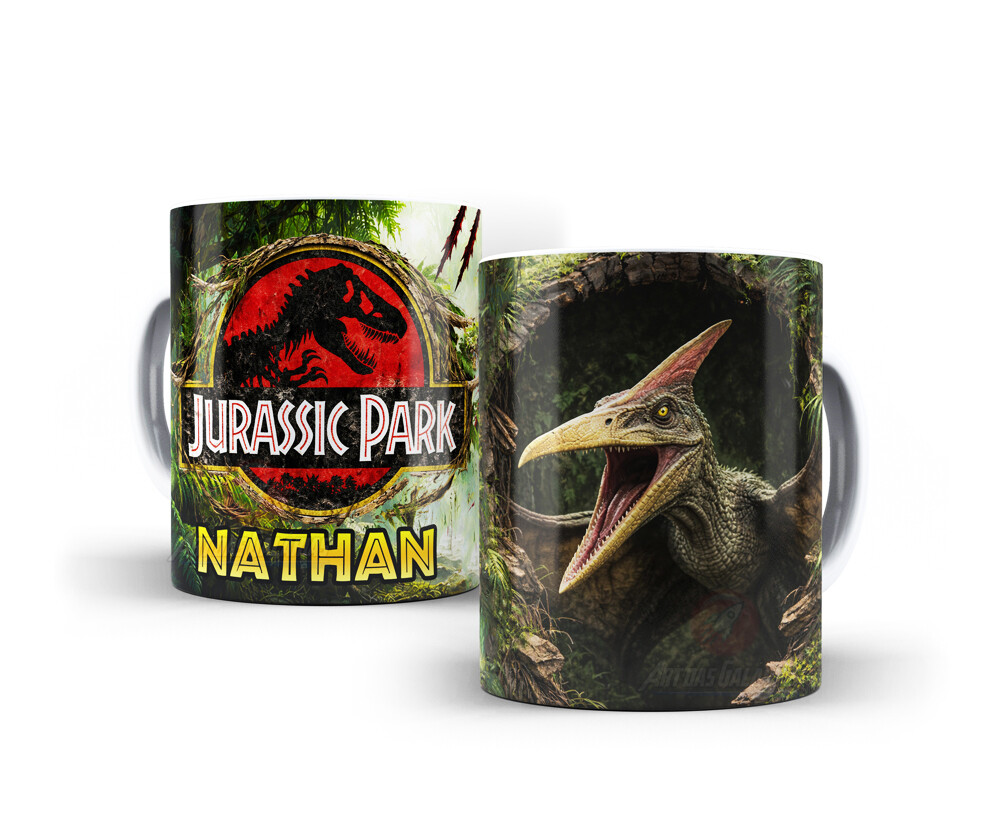 Caneca Jurassic Park World Dinossauros Polímero Personalizada