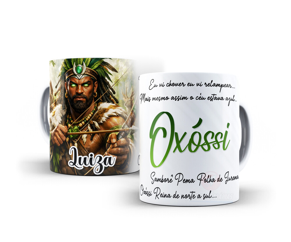 Caneca Oxóssi Orixás Porcelana Personalizada