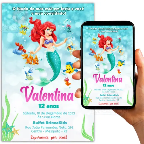 Convite Digital A Pequena Sereia