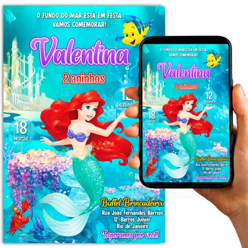 Convite Digital A Pequena Sereia