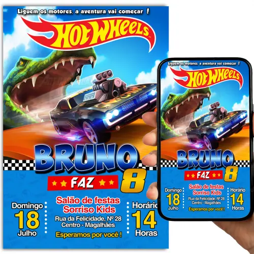 Convite Digital Hot Wheels