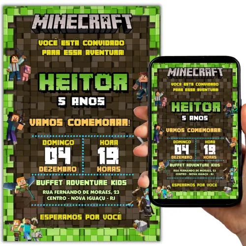 Convite Digital Minecraft
