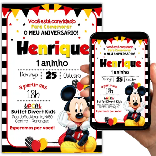 Convite Digital Mickey
