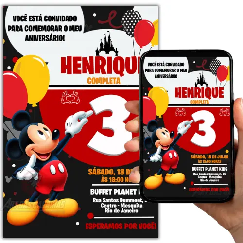 Convite Digital Mickey