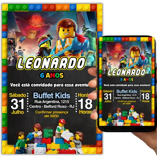 Convite Digital Lego