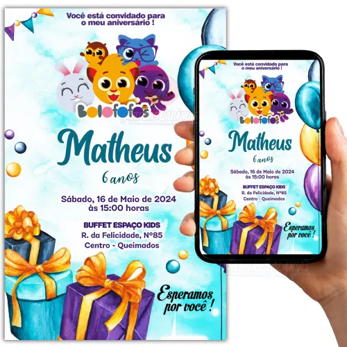 Convite Digital Bolofofos