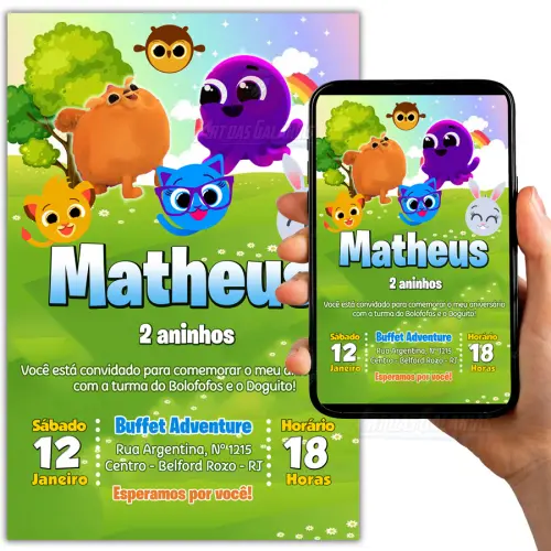 Convite Digital Bolofofos