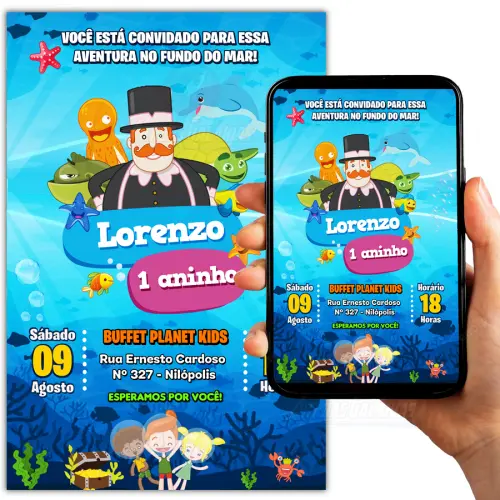 Convite Digital Mundo Bita Fundo do Mar
